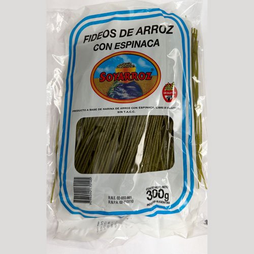 Fideos de Arroz Espinaca x 300 grs.