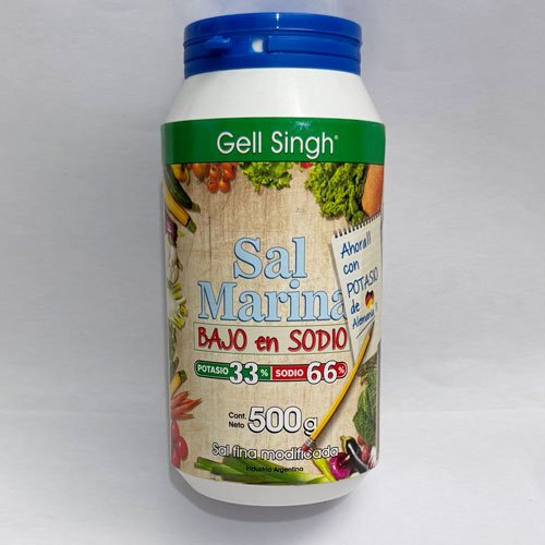 Sal Marina Baja en Sodio (pote) x 500 grs.
